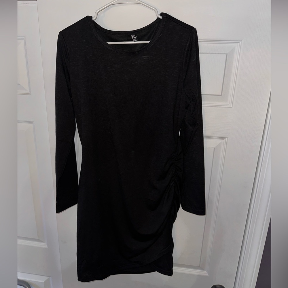 Ruched Bodycon Long Sleeve Short Dress